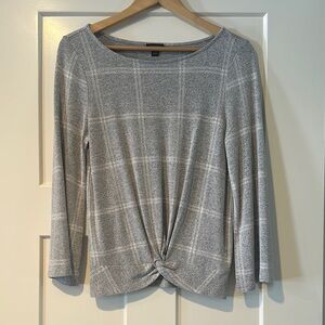 Gray Plaid Women's Top